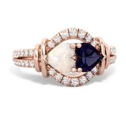 Opal Art-Deco Keepsake 14K Rose Gold ring R5630