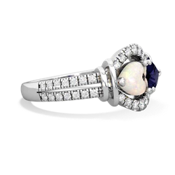 Opal Art-Deco Keepsake 14K White Gold ring R5630