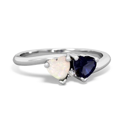 Opal Sweethearts 14K White Gold ring R5260