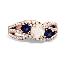 Opal Three Stone Aurora 14K Rose Gold ring R3080