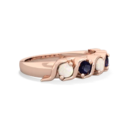 Opal Anniversary Band 14K Rose Gold ring R2089