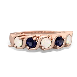 Opal Anniversary Band 14K Rose Gold ring R2089