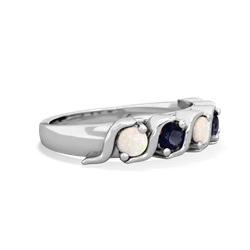 Opal Anniversary Band 14K White Gold ring R2089