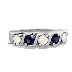 Opal Anniversary Band 14K White Gold ring R2089