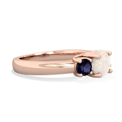 Opal Three Stone Round Trellis 14K Rose Gold ring R4018