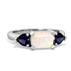 Opal Three Stone 14K White Gold ring R5235