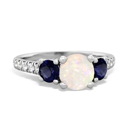 Opal Pave Trellis 14K White Gold ring R5500