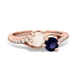 Opal Infinity Pave Two Stone 14K Rose Gold ring R5285