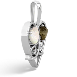 Opal Celtic Trinity Heart 14K White Gold pendant P5331