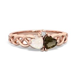 Opal Heart To Heart Braid 14K Rose Gold ring R5870