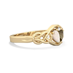 Opal Celtic Love Knot 14K Yellow Gold ring R5420