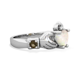 Opal Claddagh Keepsake 14K White Gold ring R5245