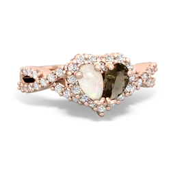 Opal Diamond Twist 'One Heart' 14K Rose Gold ring R2640HRT