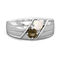 Opal Men's Streamline 14K White Gold ring R0460