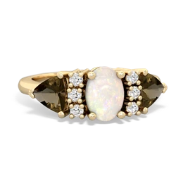 Opal Antique Style Three Stone 14K Yellow Gold ring R2186