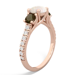 Opal Pave Trellis 14K Rose Gold ring R5500