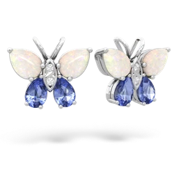 Opal Butterfly 14K White Gold earrings E2215