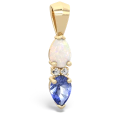 Opal Bowtie Drop 14K Yellow Gold pendant P0865