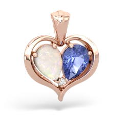 Opal Two Become One 14K Rose Gold pendant P5330