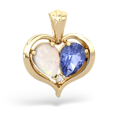 Opal Two Become One 14K Yellow Gold pendant P5330