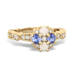 Opal Sparkling Tiara Cluster 14K Yellow Gold ring R26293RD