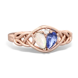 Opal Celtic Love Knot 14K Rose Gold ring R5420