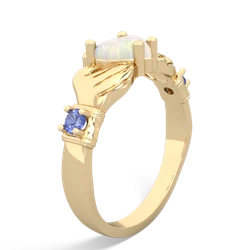 Opal Claddagh Keepsake 14K Yellow Gold ring R5245