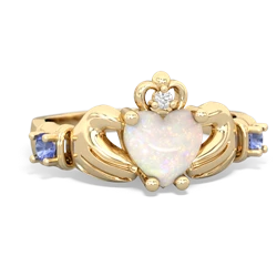 Opal Claddagh Keepsake 14K Yellow Gold ring R5245