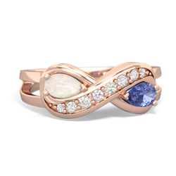 Opal Diamond Infinity 14K Rose Gold ring R5390