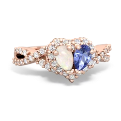 Opal Diamond Twist 'One Heart' 14K Rose Gold ring R2640HRT