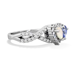 Opal Diamond Twist 'One Heart' 14K White Gold ring R2640HRT