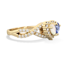 Opal Diamond Twist 'One Heart' 14K Yellow Gold ring R2640HRT