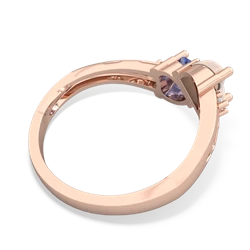 Opal Snuggling Hearts 14K Rose Gold ring R2178