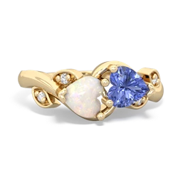 Opal Floral Elegance 14K Yellow Gold ring R5790