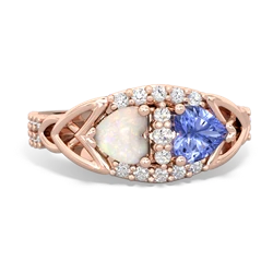 Opal Sparkling Celtic Knot 14K Rose Gold ring R2645