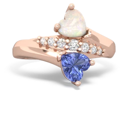 Opal Heart To Heart 14K Rose Gold ring R2064