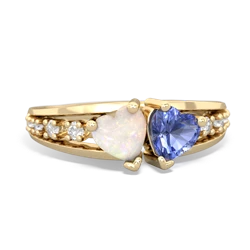 Opal Heart To Heart 14K Yellow Gold ring R3342