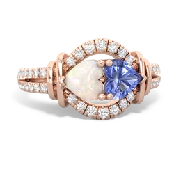 Opal Art-Deco Keepsake 14K Rose Gold ring R5630