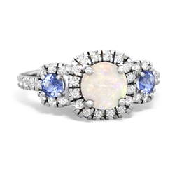 Opal Regal Halo 14K White Gold ring R5350