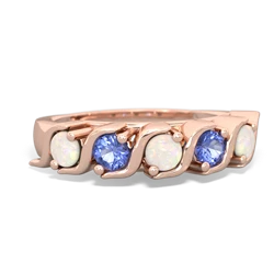 Opal Anniversary Band 14K Rose Gold ring R2089