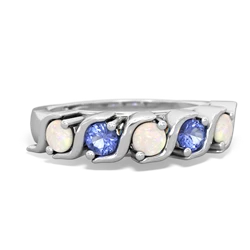 Opal Anniversary Band 14K White Gold ring R2089