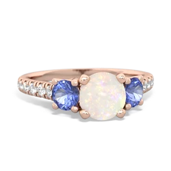 Opal Pave Trellis 14K Rose Gold ring R5500