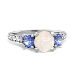 Opal Pave Trellis 14K White Gold ring R5500