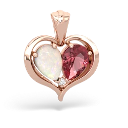 Opal Two Become One 14K Rose Gold pendant P5330