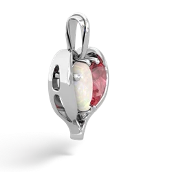 Opal Two Become One 14K White Gold pendant P5330