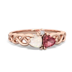 Opal Heart To Heart Braid 14K Rose Gold ring R5870