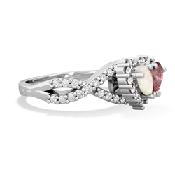 Opal Diamond Twist 'One Heart' 14K White Gold ring R2640HRT