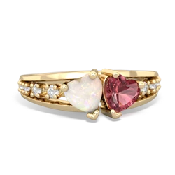 Opal Heart To Heart 14K Yellow Gold ring R3342