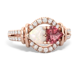 Opal Art-Deco Keepsake 14K Rose Gold ring R5630