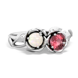Opal Rose Garden 14K White Gold ring R5510